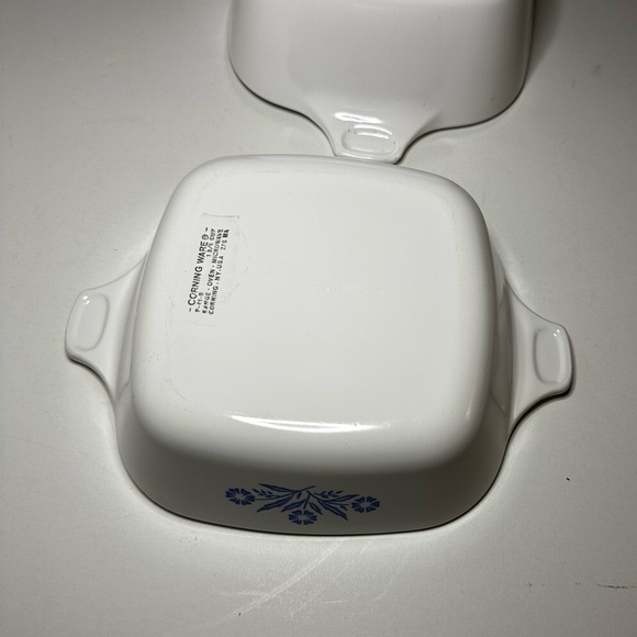 Set of 2 Vintage Corning Ware Blue Cornflower baking dishes with lid - Picture 4 of 14